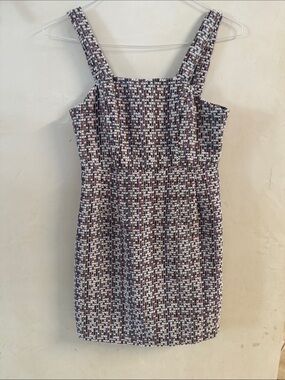 Aqua Multi-Color Tweed Mini Dress